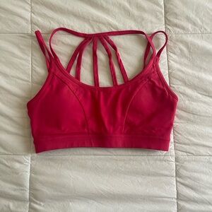 Strappy Pink Sports Bra